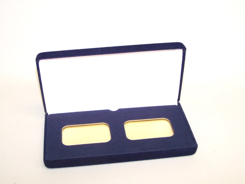 2-1ozBAR Horizontal (VSB2) Blue Velvet Steel Boxes