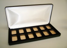 12-1ozBAR Vertical (LSB6) Black Leatherette Steel Boxes