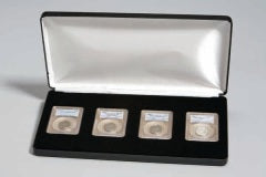 4-PCGS (LSB6) Black Leatherette Steel Boxes