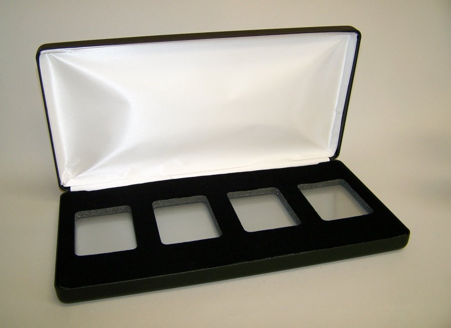 4-PCGS (LSB6) Black Leatherette Steel Boxes