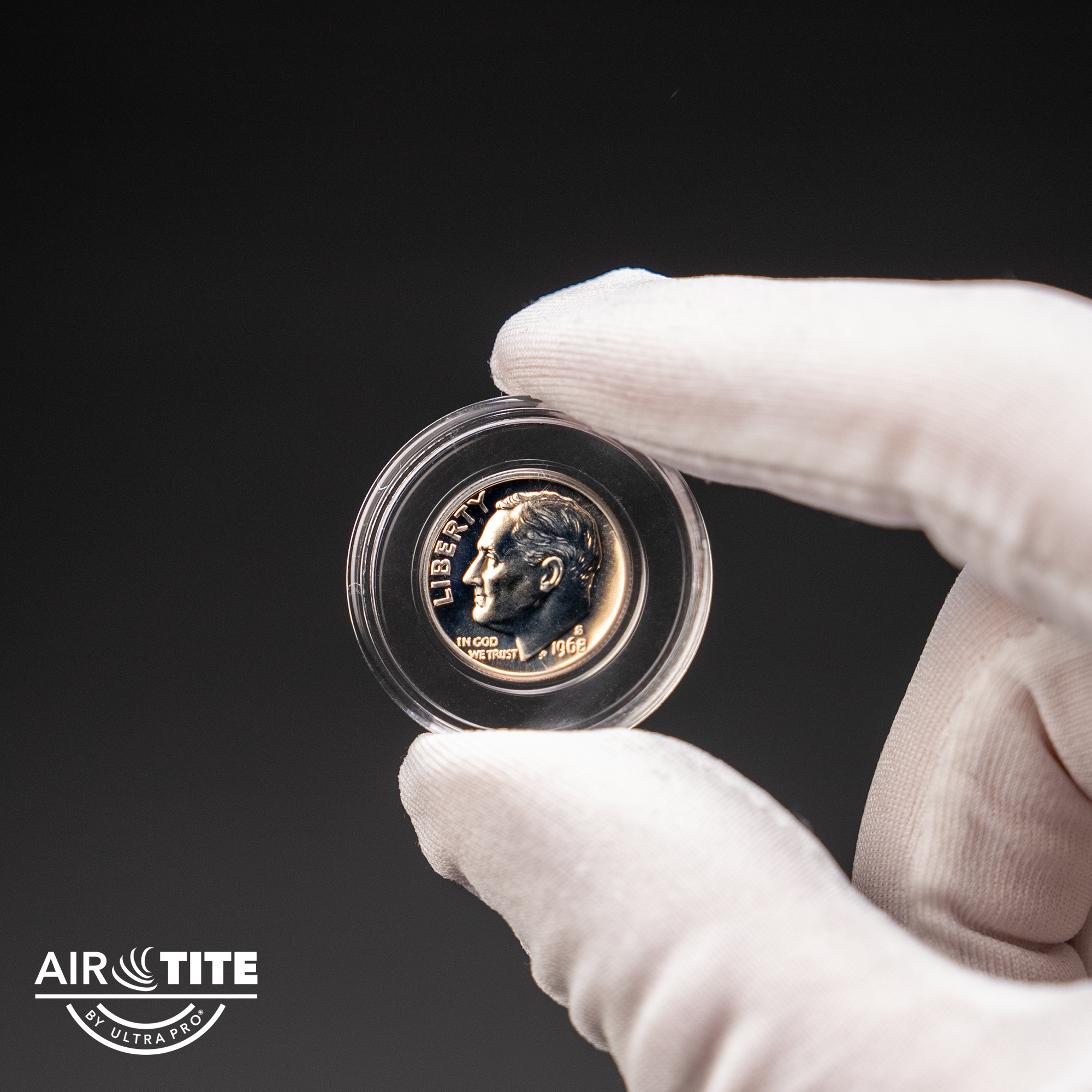 Air-Tite Direct Fit A18 Coin Holder Capsule for 18mm US Dime Coins - 25 Pack