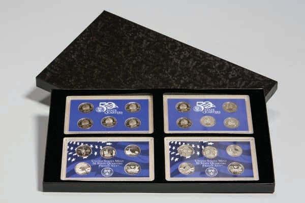 4-US Mint Proof Set (PB7) Black Paper Wrapped Boxes